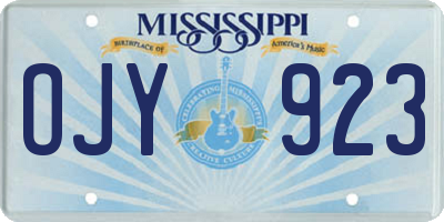 MS license plate OJY923