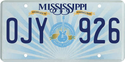 MS license plate OJY926