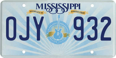 MS license plate OJY932