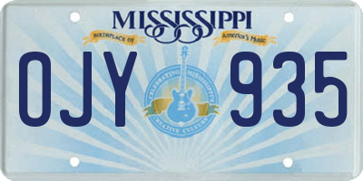 MS license plate OJY935