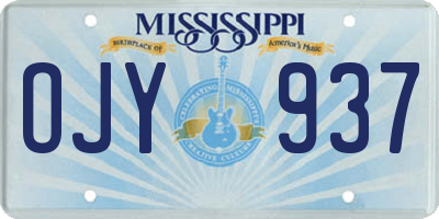 MS license plate OJY937