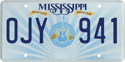 MS license plate OJY941