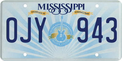 MS license plate OJY943