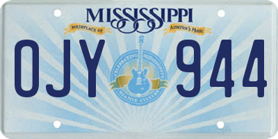 MS license plate OJY944