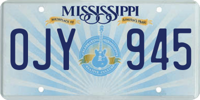 MS license plate OJY945