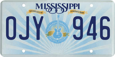 MS license plate OJY946