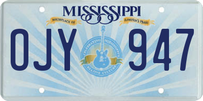MS license plate OJY947