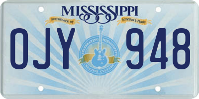 MS license plate OJY948