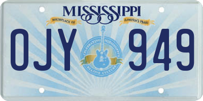 MS license plate OJY949