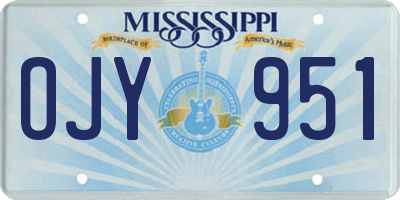 MS license plate OJY951