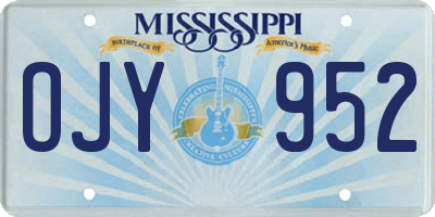 MS license plate OJY952