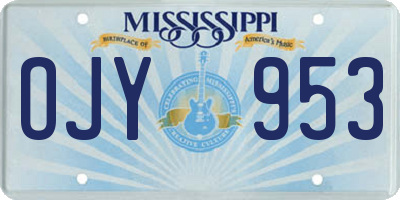 MS license plate OJY953