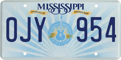 MS license plate OJY954