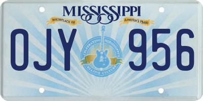 MS license plate OJY956