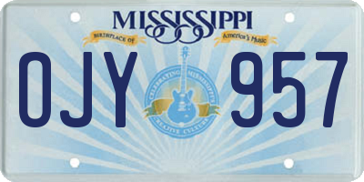 MS license plate OJY957