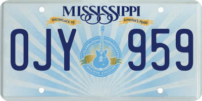MS license plate OJY959