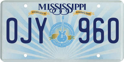 MS license plate OJY960