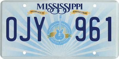 MS license plate OJY961