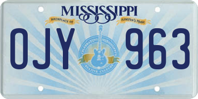 MS license plate OJY963