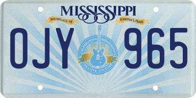 MS license plate OJY965