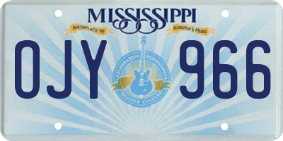 MS license plate OJY966