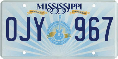 MS license plate OJY967