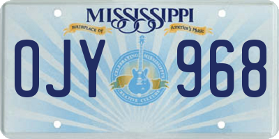 MS license plate OJY968