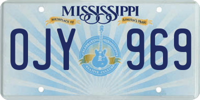 MS license plate OJY969