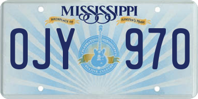 MS license plate OJY970