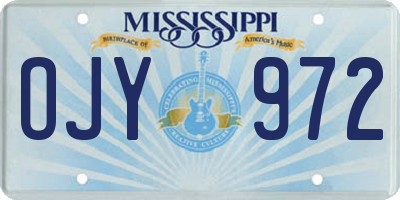 MS license plate OJY972