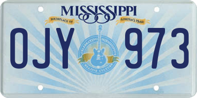 MS license plate OJY973