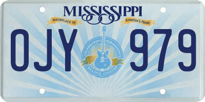 MS license plate OJY979