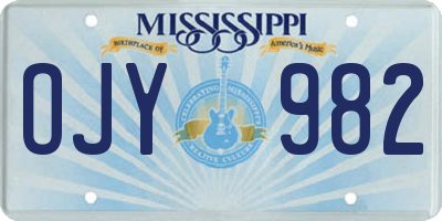 MS license plate OJY982