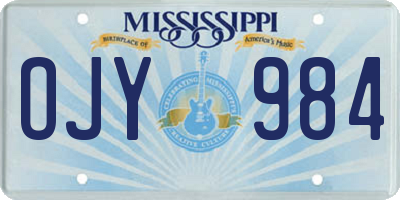 MS license plate OJY984