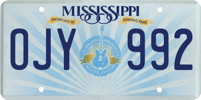 MS license plate OJY992
