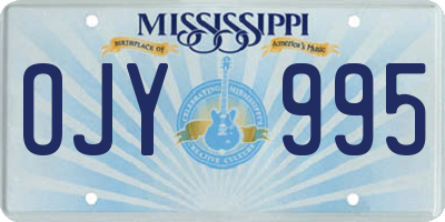 MS license plate OJY995