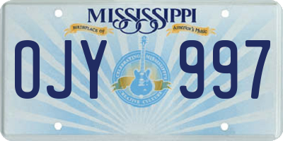 MS license plate OJY997