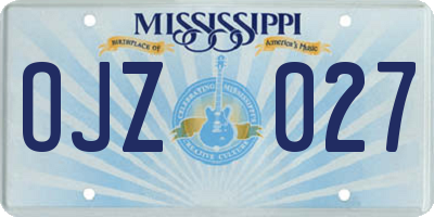 MS license plate OJZ027