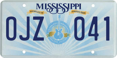 MS license plate OJZ041