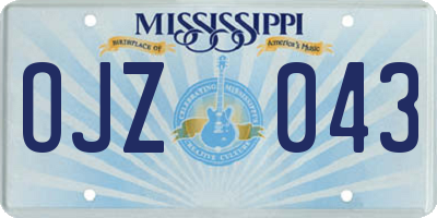 MS license plate OJZ043