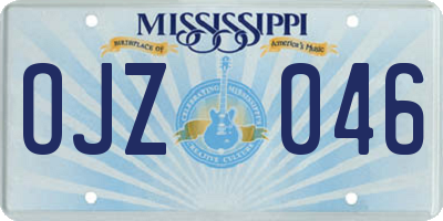 MS license plate OJZ046