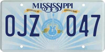MS license plate OJZ047