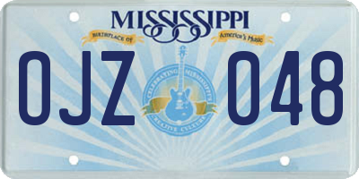 MS license plate OJZ048