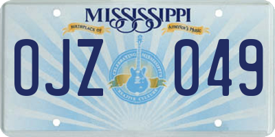 MS license plate OJZ049