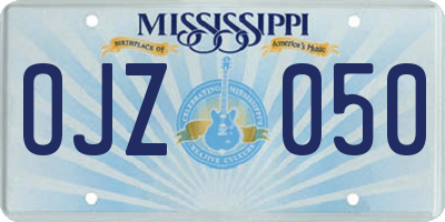 MS license plate OJZ050