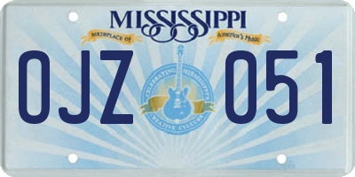 MS license plate OJZ051