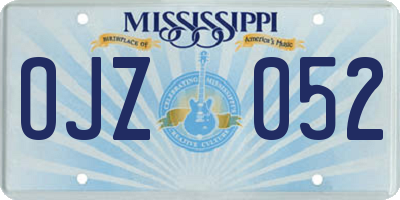 MS license plate OJZ052