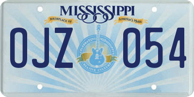MS license plate OJZ054