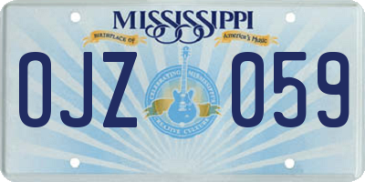 MS license plate OJZ059