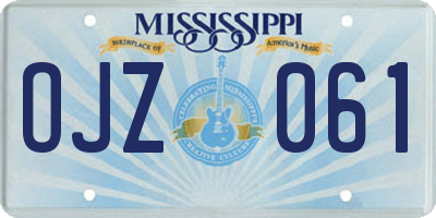 MS license plate OJZ061